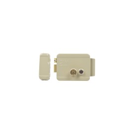 Cerradura Eléctrica Izquierda Exterior Con Botón De Salida Assa Abloy, Incluye llave, Color Beige