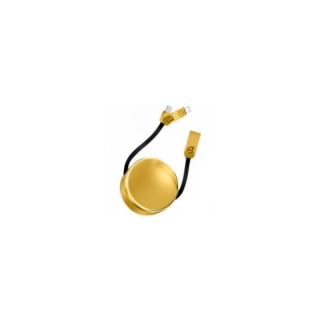 Cable USB A Macho - Lightning USB-C Macho, BlackPcs, 1 Metro, Color Dorado