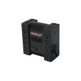 Regulador de Voltaje con Supresor Complet Xp 1300, 8 contactos, 1300Va, 650W, Interruptor Térmico, Color Negro