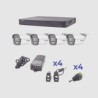 Kit Turbo HD 1080p ColorVu, DVR 4 Canales, 4 Cámaras Tipo Bala, Exterior, Lente 2.8 mm, Fuente de Poder Profesional, Transcepto