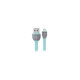 Cable USB Easy Line, Macho a Micro USB, 1 Metro, Color Azul y Gris