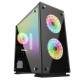 Gabinete Game Factor, Mini-Tower, Micro ATX-Mini-ITX, con Ventana, USB 3.0, sin Fuente, Color Negro