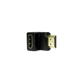 Adaptador Ghia, HDMI Macho, HDMI Hembra, Ángulo Derecho, Color Negro