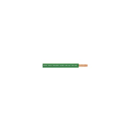 Cable Indiana, 10 AWG, 1 Metro, Conductor de Cobre Suave Cableado, Color Verde, Aislamiento de PVC, Autoextinguible