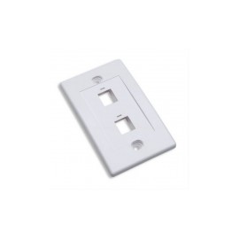 Tapa para Caja-Faceplate Intellinet, Montaje al Ras, 2 Salidas, Color Blanco