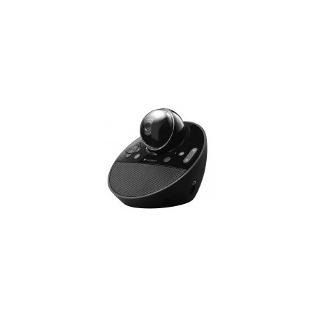 Cámara Logitech, para Videoconferencia, con Micrófono, Giro 360°, Color Negro