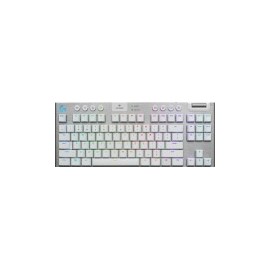 Teclado Gamer G915 TKL Logitech, RGB, Teclado Mecánico, Switch GL Táctil, Inalámbrico, Inglés, Color Blanco