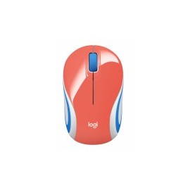 Mini Mouse Óptico Logitech, M187, Inalámbrico, USB, 1000DPI, Color Coral