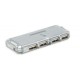 Hub USB Manhattan, USB 2.0, 4 Puertos, 480 Mbit/s, Mini sin Fuente, Color Gris