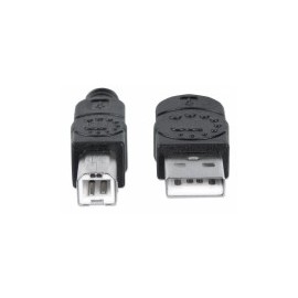 Cable USB Tipo B Manhattan, 1, 8 m, Negro