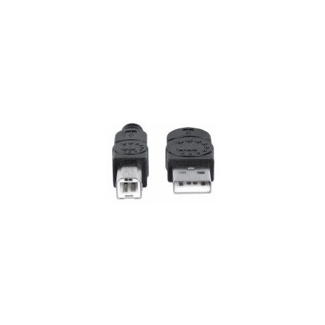 Cable USB Tipo B Manhattan, 1, 8 m, Negro