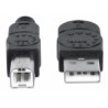 Cable USB Tipo B Manhattan, 1, 8 m, Negro