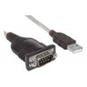 Convertidor de USB a Serial Manhattan 45cm, Transparente, Rs-232, USB 2.0, Macho a Macho
