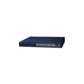 Switch Administrable Planet, 24 Puertos 10-100-1000T + 2 Puertos SFP 100-1000X, 52 Gbit´s
