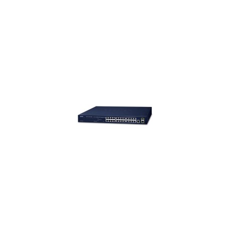 Switch Administrable Planet, 24 Puertos 10-100-1000T + 2 Puertos SFP 100-1000X, 52 Gbit´s