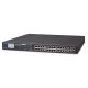 Switch No Administrable Fast Ethernet Planet, 24 Puertos PoE 10/100Mbps, 2 Puertos TP-SFP, 8.8 Gbit´s, Pantalla LCD para Monito