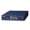 Switch No Administrable Planet, 8 Puertos 10/100 C, PoE, 1 Puerto Uplink 10/100/1000 y 1 SFP 100/1000 para Escritorio