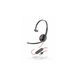 Audífonos con Micrófono Monoaural Blackwire Polycom, Alámbrico, USB, Color Negro