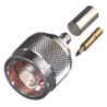 Conector Coaxial de Anillo Plegable N Macho RF Industries, Color Plata
