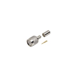Conector Coaxial de Anillo Plegable N Macho RF Industries, Color Plata
