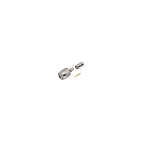 Conector Coaxial de Anillo Plegable N Macho RF Industries, Color Plata