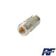 Adaptador Barril en Linea para 50 Ohm RF Industries, de Conector N Hembra a N Hembra, Plata-Oro-Teflón