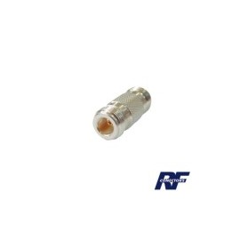 Adaptador Barril en Linea para 50 Ohm RF Industries, de Conector N Hembra a N Hembra, Plata-Oro-Teflón