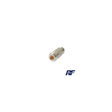 Adaptador Barril en Linea para 50 Ohm RF Industries, de Conector N Hembra a N Hembra, Plata-Oro-Teflón