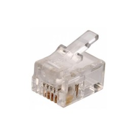 Plug telefónico Steren, modular RJ11 de 4 contactos para cable plano