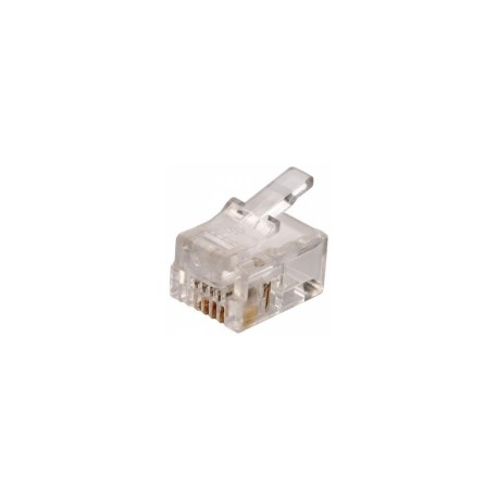 Plug telefónico Steren, modular RJ11 de 4 contactos para cable plano