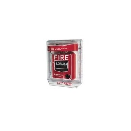 Protector de Policarbonato con Sirena STI, Resistente para Palanca de Incendio, Texto en Inglés