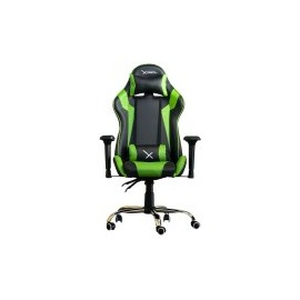 Silla Gamer, Stylos, Asiento Acolchado, Negro con Verde, PVC Alto Desempeño