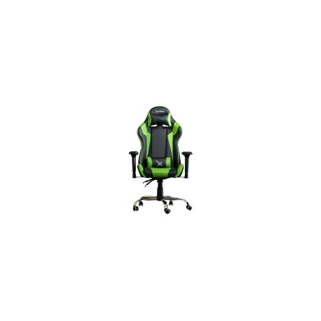 Silla Gamer, Stylos, Asiento Acolchado, Negro con Verde, PVC Alto Desempeño