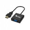 Adaptador Stylos, HDMI a VGA, Aux 3.5mm, Color Negro
