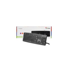 Teclado Alámbrico Básico CETEC1 Stylos, USB, Color Negro