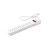 Multicontacto con Cable 6 Tomas Surtek, 30cm, 127vca Linea, Tierra, Neutro 15A Max, Color Blanco