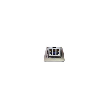 Mini Caja de Piso Rectangular Thorsman, para Datos y Conectores Tipo Keystone, Color y Material en Acero Inoxidable, 3 Puertos