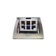 Mini Caja de Piso Rectangular Thorsman, para Datos y Conectores Tipo Keystone, Color y Material en Acero Inoxidable, 3 Puertos