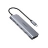 HUB USB-C a HDMI UGREEN, 4K, 30Hz, 3 Puertos USB 3.0, Lector Tarjeta SD+TF, Uso Simultáneo, Caja de Aluminio, 6 en 1