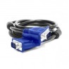Cable VGA Vorago, D-Sub Macho - VGA D-Sub Macho, 2 Metros, Negro Y Azul