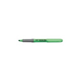 Resaltador Bic, Brite Liner Grip, Color Verde, Caja con 12 Piezas